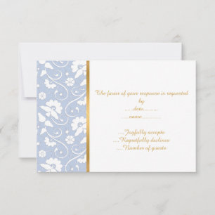 ELEGANT CORNFLOWER BLUE WHITE LACE CUSTOM RSVP 2 KAARTJE