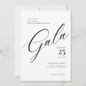 Elegant Corporate Black Stropdas Calligraphy Gala Kaart (Voorkant)