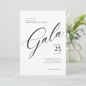 Elegant Corporate Black Stropdas Calligraphy Gala Kaart (Staand voorkant)