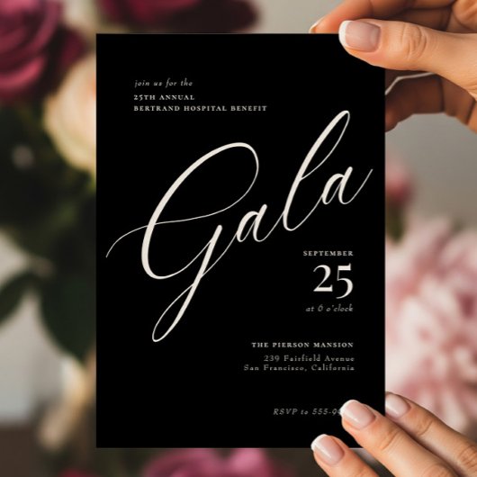 Elegant Corporate Black Stropdas Calligraphy Gala Kaart