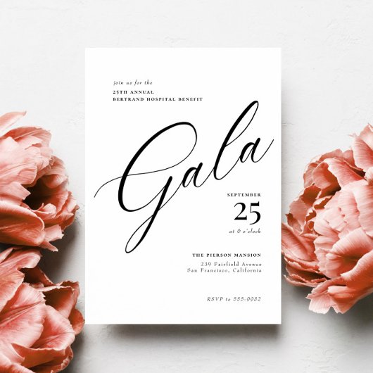 Elegant Corporate Black Stropdas Calligraphy Gala Kaart