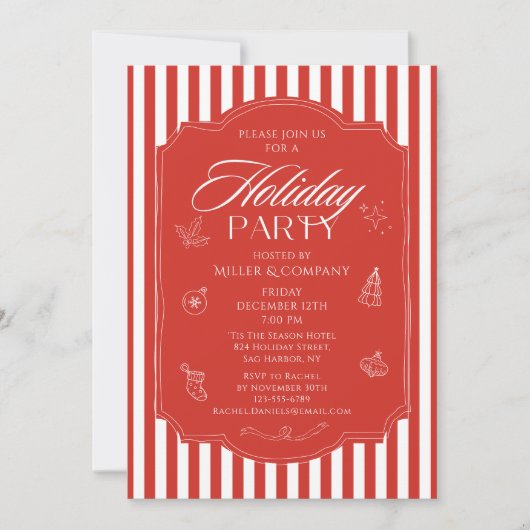 Elegant Corporate Christmas Company Holiday Party Kaart (Voorkant)