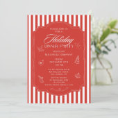 Elegant Corporate Christmas Holiday Dinner Party Kaart (Staand voorkant)