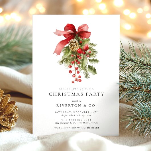 Elegant Corporate Christmas Party Kaart