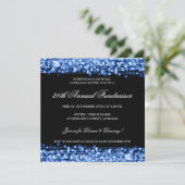 Elegant Corporate Fundraiser Party Sparkles Blue Kaart (Staand voorkant)