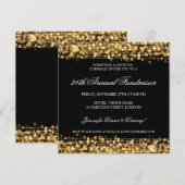 Elegant Corporate Fundraiser Party Sparkles Gold Kaart (Voorkant / Achterkant)