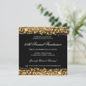 Elegant Corporate Fundraiser Party Sparkles Gold Kaart (Staand voorkant)