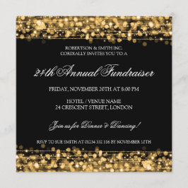 Elegant Corporate Fundraiser Party Sparkles Gold Kaart