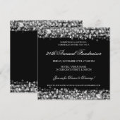 Elegant Corporate Fundraiser Party Sparkles Silver Kaart (Voorkant / Achterkant)