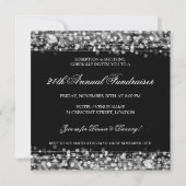 Elegant Corporate Fundraiser Party Sparkles Silver Kaart (Voorkant)