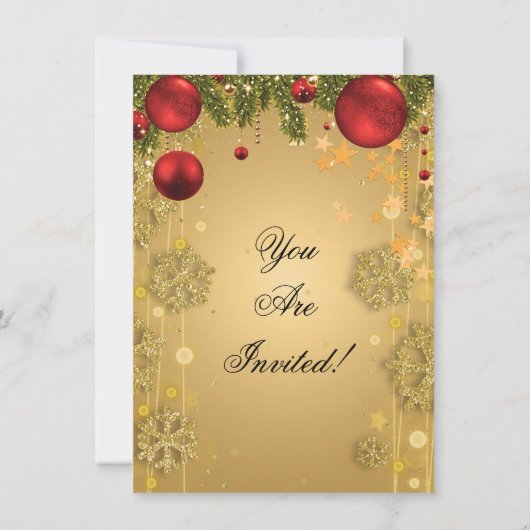 ELEGANT Corporate Gold Winter Glam Kerstfeest Kaart (Achterkant)