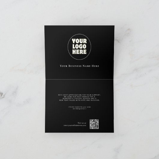 Elegant Corporate Holiday Greeting Kaart 2025 (Binnen)