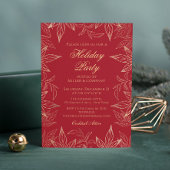 Elegant Corporate Holiday Party Chic Floral Kaart