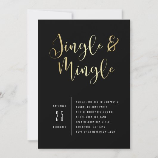 Elegant Corporate Jingle & Mingle Party Invitation Kaart (Voorkant)