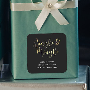 Elegant Corporate Jingle & Mingle Party Vierkante Sticker