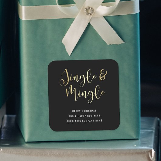 Elegant Corporate Jingle & Mingle Party Vierkante Sticker