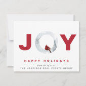 Elegant Corporate Joy Waterverf Feestdagenkaart (Voorkant)