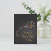 Elegant Corporate New Year 2026 Motivation Bottle Feestdagenkaart (Staand voorkant)