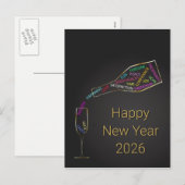 Elegant Corporate New Year 2026 Motivation Bottle Feestdagenkaart (Voorkant / Achterkant)