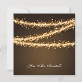 Elegant Corporate Party Gold String Lights Kaart (Achterkant)