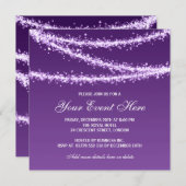Elegant Corporate Party String Lights Paars Kaart (Voorkant / Achterkant)