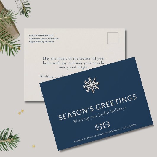Elegant Corporate Season's Groeten Briefkaart