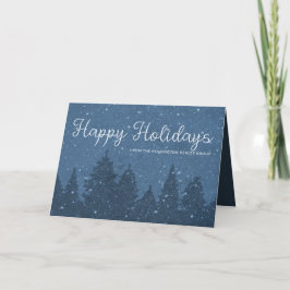 Elegant Corporate Winter Holiday Blue Feestdagen Kaart