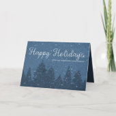 Elegant Corporate Winter Holiday Blue Feestdagen Kaart (Voorkant)