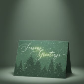 Elegant Corporate Winter Holiday Green Feestdagen Kaart