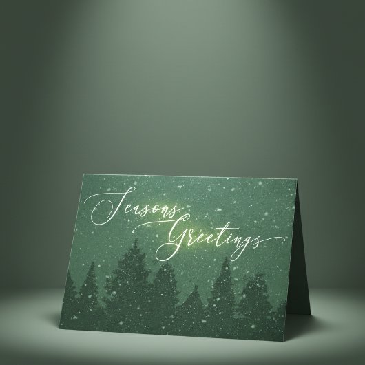 Elegant Corporate Winter Holiday Green Feestdagen Kaart