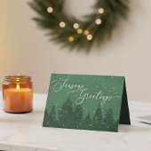 Elegant Corporate Winter Holiday Green Feestdagen Kaart