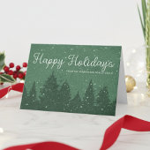 Elegant Corporate Winter Holiday Green Feestdagen Kaart