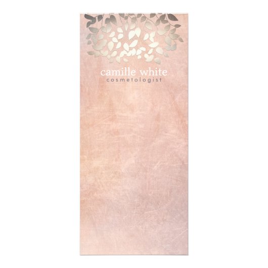 Elegant Cosmetology Faux Gold Foil Leaves Peach Reclamekaart (Voorkant)