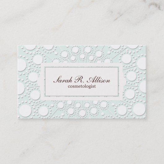 Elegant Cosmetoloog Embossed Kijk Visitekaartje (Voorkant)