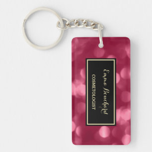 Elegant Cosmetoloog Glamoureuze Roze Luxe Bokeh Sleutelhanger
