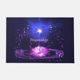 Elegant Cosmic Zen Paarse Crystal Lotus Flower Deurmat