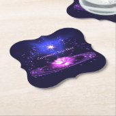 Elegant Cosmic Zen Paarse Crystal Lotus Flower Kartonnen Onderzetters (Gekanteld)