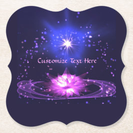 Elegant Cosmic Zen Paarse Crystal Lotus Flower Kartonnen Onderzetters