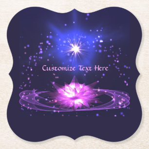 Elegant Cosmic Zen Paarse Crystal Lotus Flower Kartonnen Onderzetters
