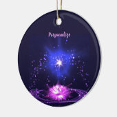 Elegant Cosmic Zen Paarse Crystal Lotus Flower Keramisch Ornament (Links)