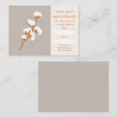 Elegant Cotton Branch Appointment Card  Visitekaartje (Voorkant / Achterkant)