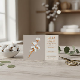 Elegant Cotton Branch Referral Kaart Visitekaartje