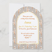 Elegant Cotton Floral Arch Baby Shower Invitation Kaart (Voorkant)