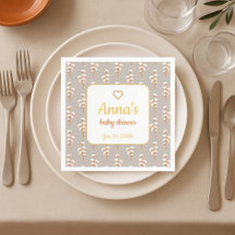 Elegant Cotton Floral Arch Baby Shower Paper