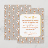 Elegant Cotton Floral Baby Shower Thank You Card Informatiekaartje (Voorkant / Achterkant)