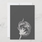 Elegant Cotton Plant Gray Wedding Invitation Kaart (Achterkant)