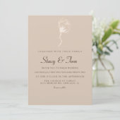 Elegant Cotton Plant Rustic Wedding Invitation Kaart (Staand voorkant)