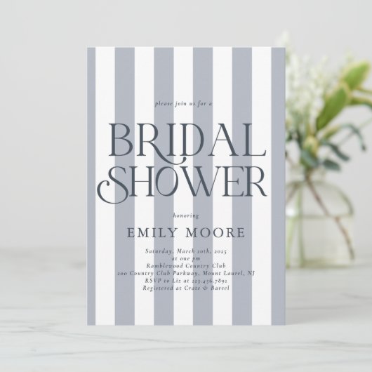 Elegant Country Club Stripes Vrijgezellenfeest Kaart (Staand voorkant)