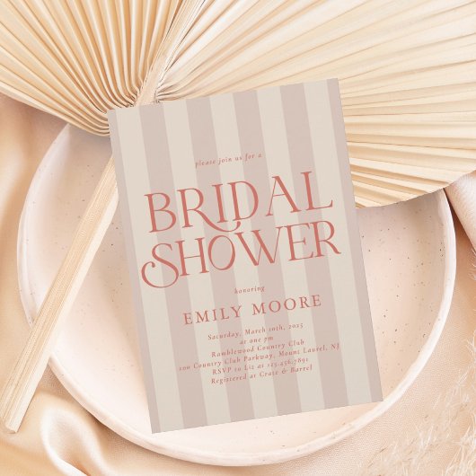 Elegant Country Club Stripes Vrijgezellenfeest Kaart