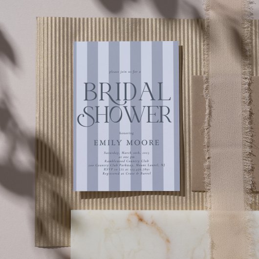 Elegant Country Club Stripes Vrijgezellenfeest Kaart